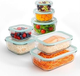 los recipientes de cristal edihome de 14 piezas herméticos